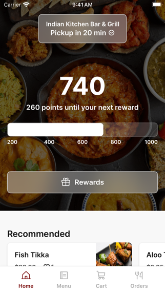 Indian Kitchen Bar & Grill iPhone screenshot 1 - Food & Drink app