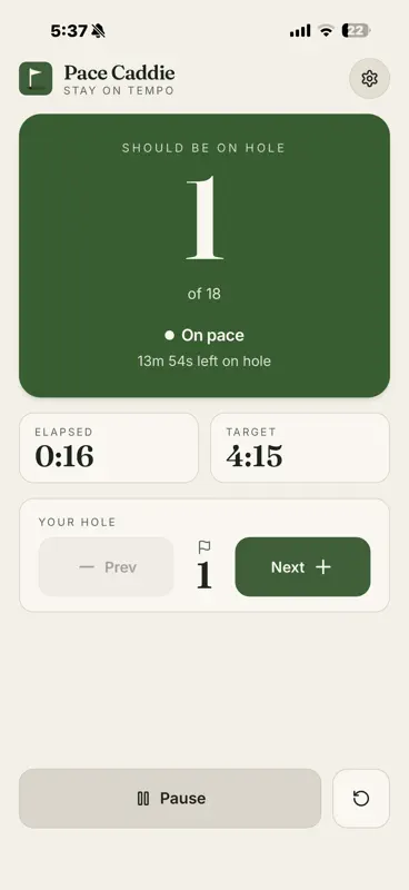 Pace Caddie screenshot 1 of 4
