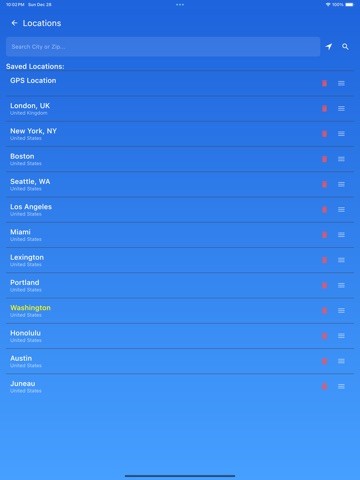 Visual Weather iPad screenshot