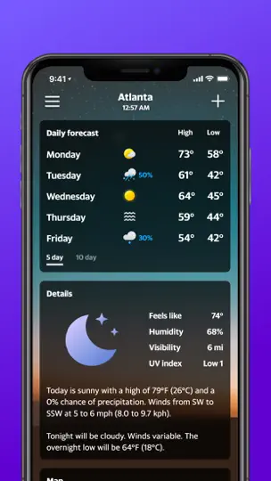 Yahoo Hava Durumu iPhone Ekran Görüntüsü 5