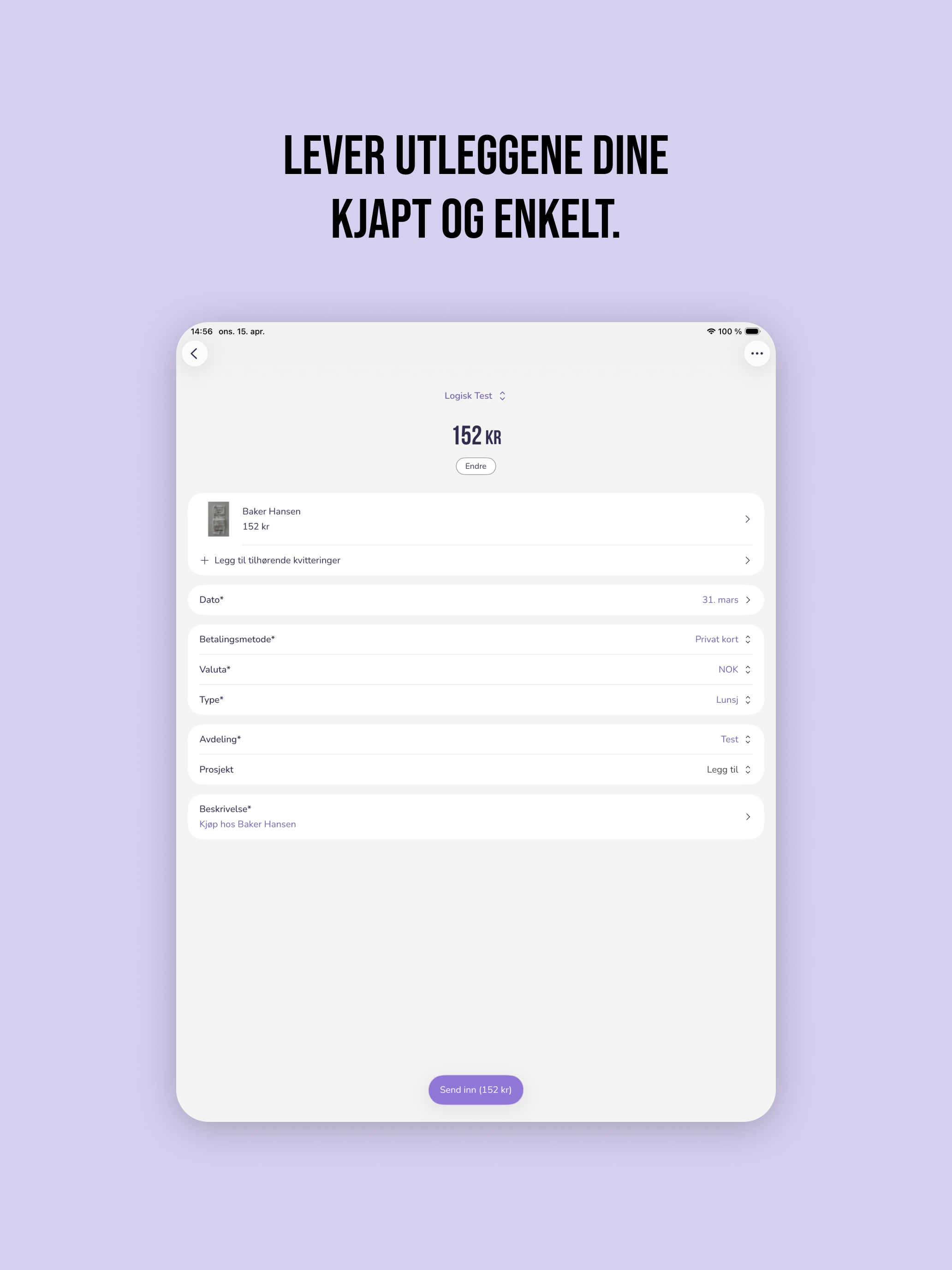 Utleggsappen - Enklere utlegg
