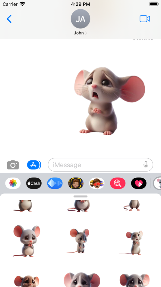 #6. Sad Mouse Stickers (iOS) Podle: Paul Scott