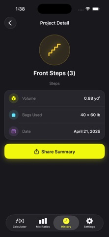 Concrete: Mix Calculator screenshot