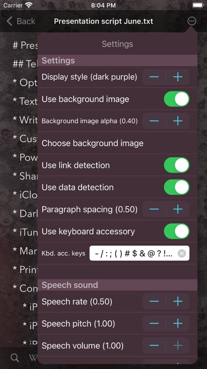 TelepaText - editor, speech
