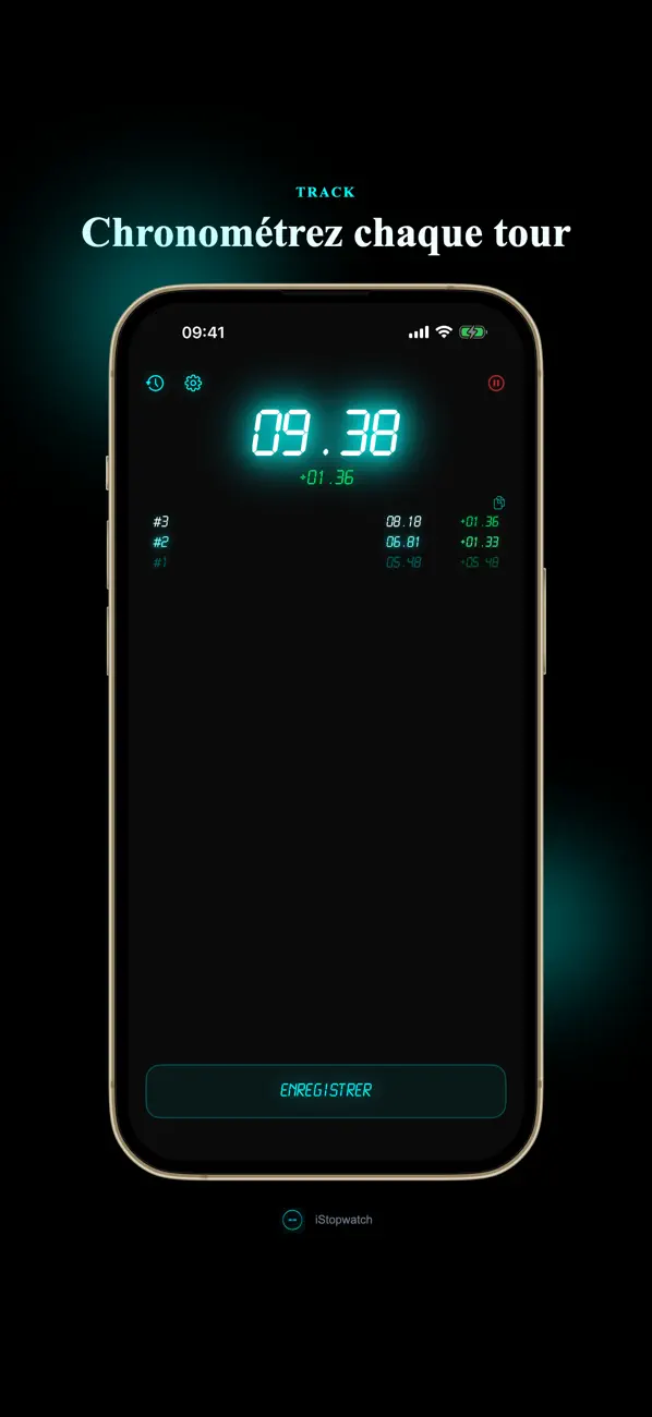 Screenshot #1 pour iStopwatch - Chronomètre LCD