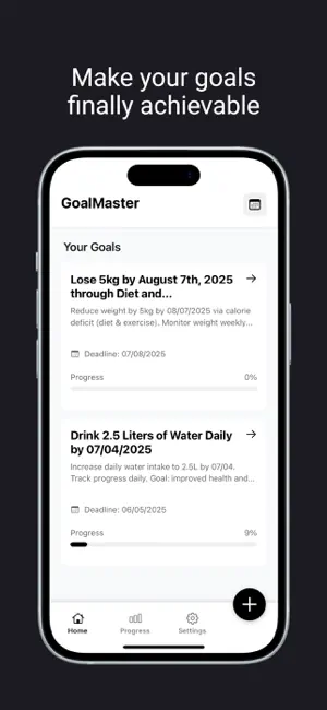 GoalMaster - Reach your goals screenshot 1