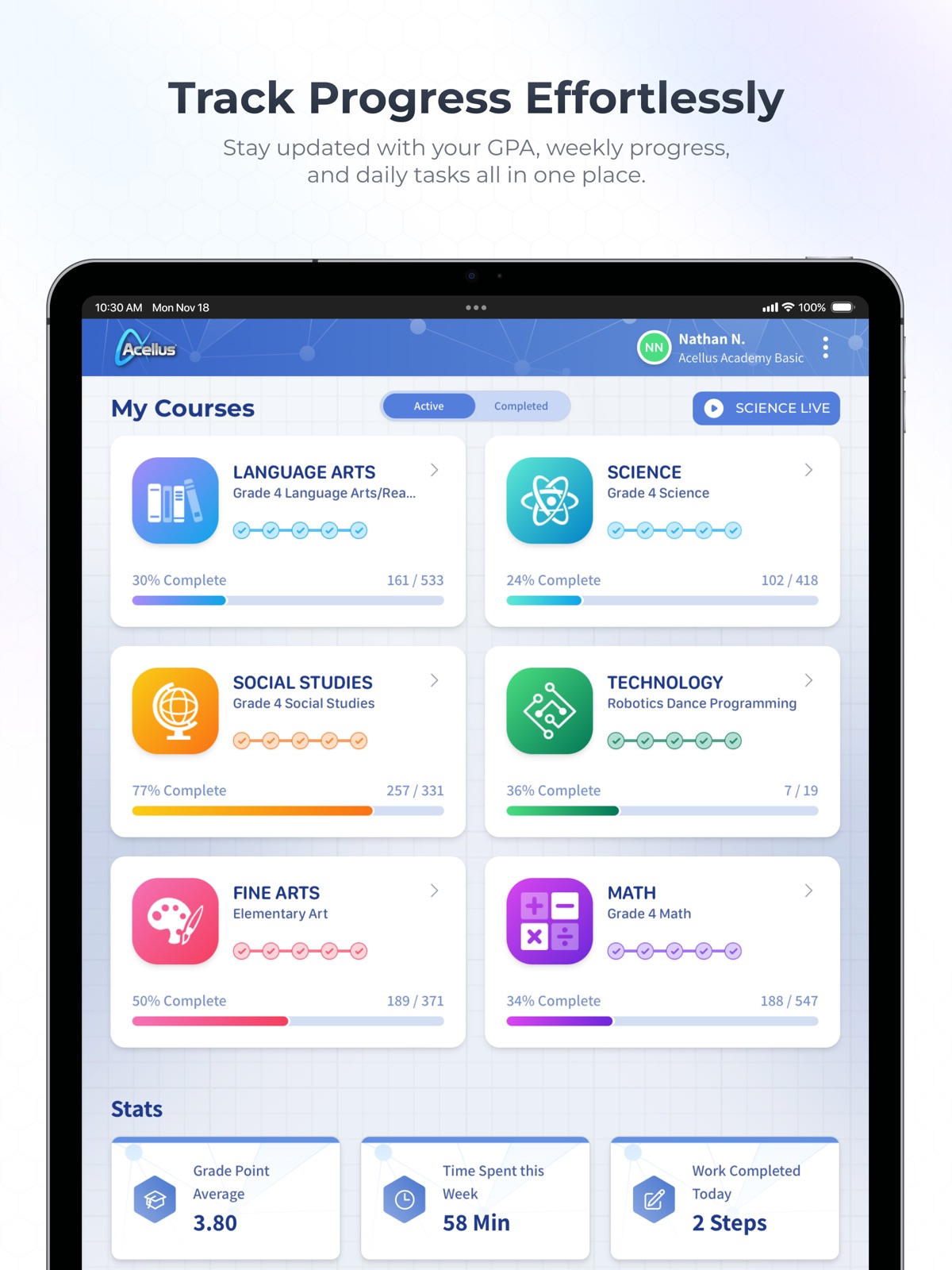 Acellus ipad screenshot 1