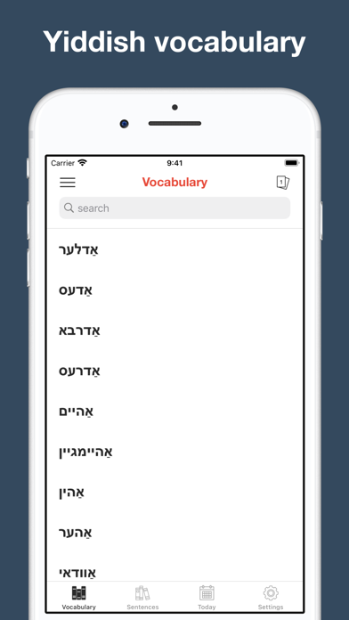 Screenshot #1 pour Yiddish vocabulary & sentences