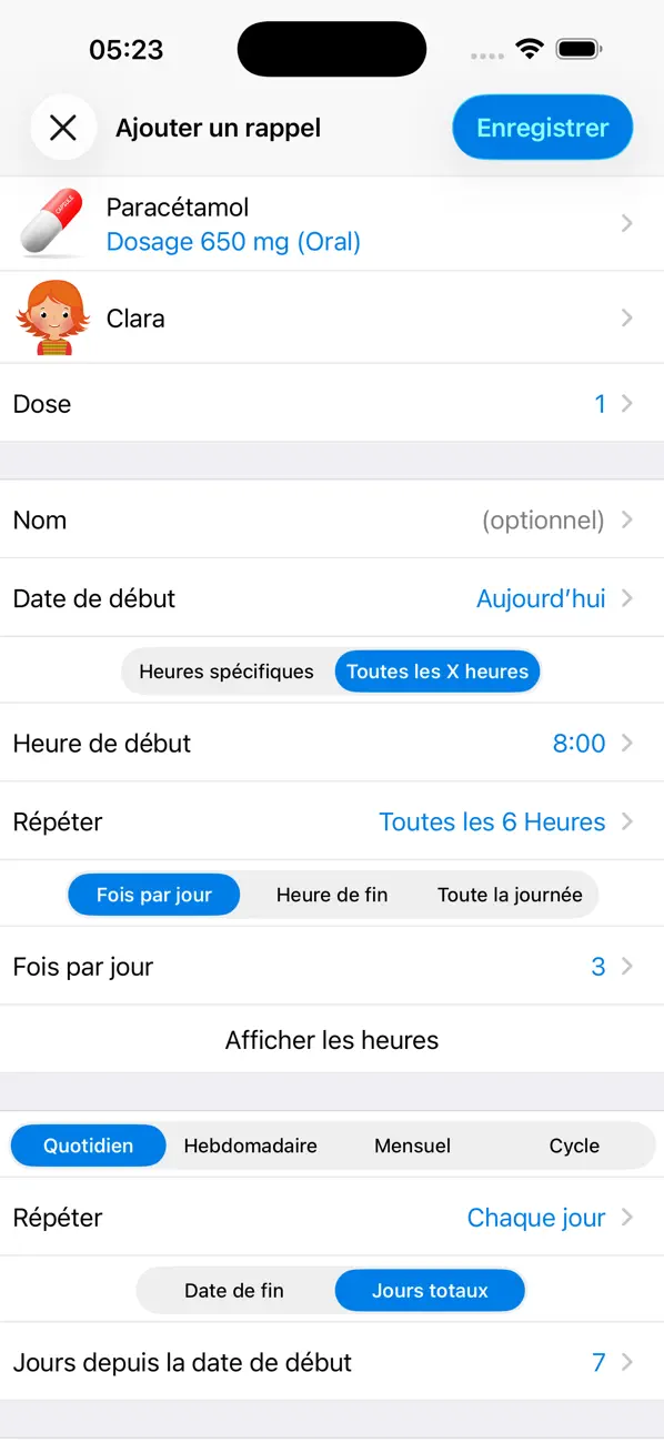 Screenshot #2 pour Rappel de Médicament et Pilule