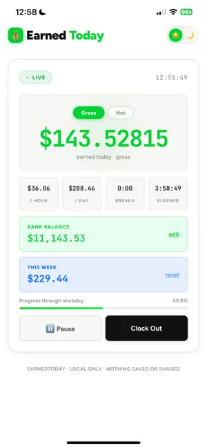 EarnedToday: Live Pay screenshot 4