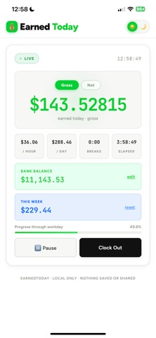 EarnedToday: Live Pay Screenshot 4 of 5