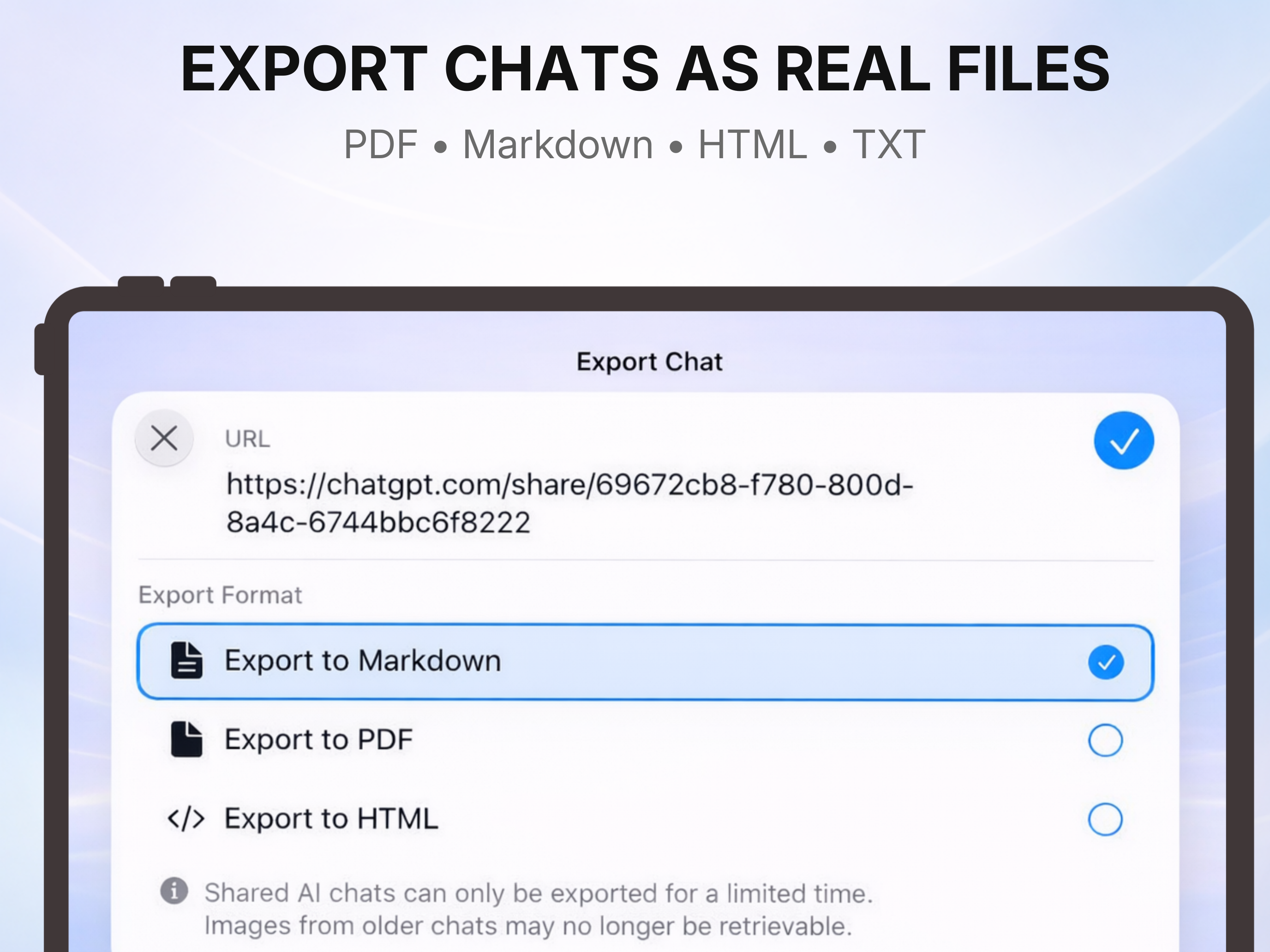 ChatExport - AI to Docs