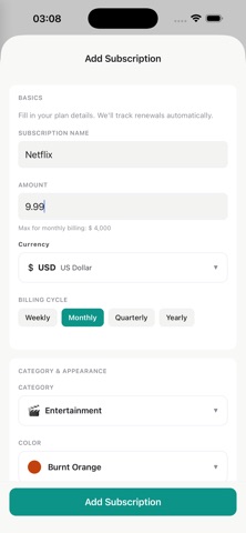SubTrack: Subscription Vault screenshot