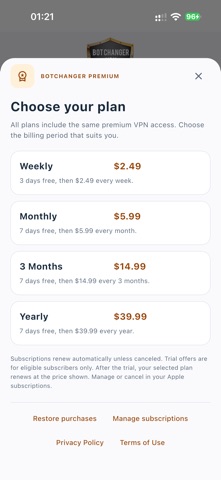 BotChanger VPN screenshot 1