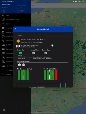 VDOT Incident Response iPad screenshot