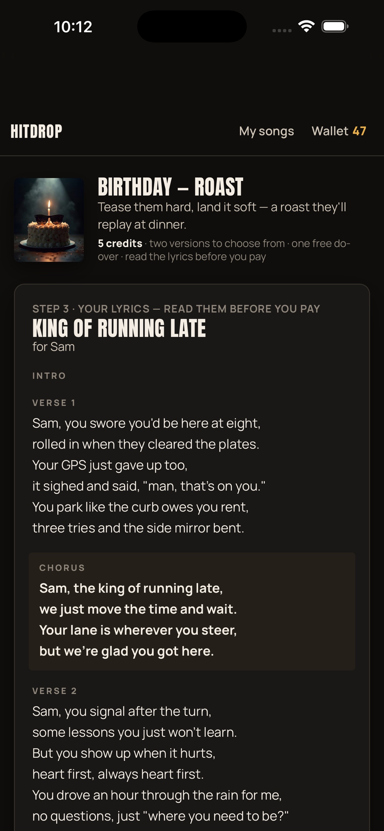Screenshot 4 of Hitdrop: Personalised Songs