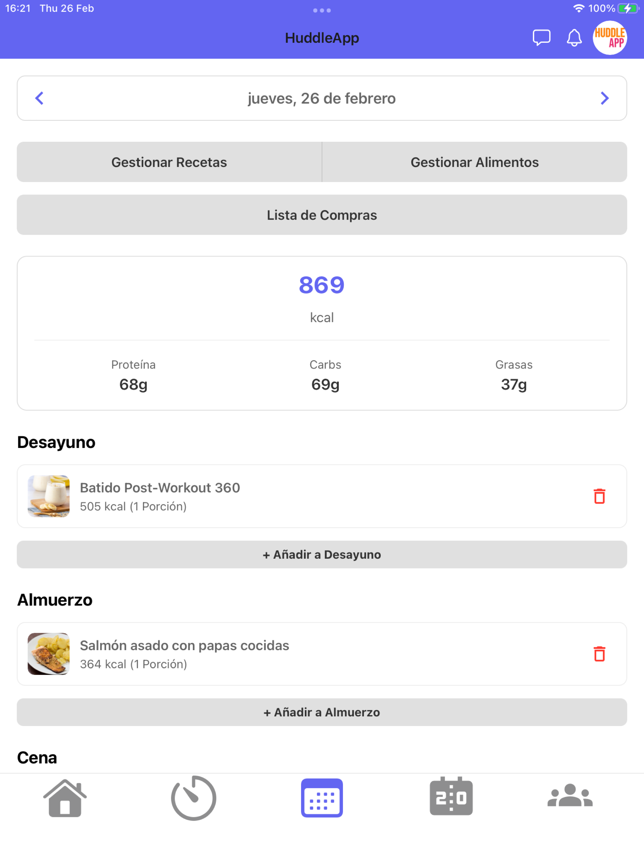 HuddleApp: Deporte y Nutrición screenshot 15