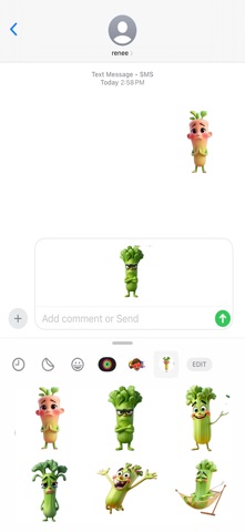 Gloomy Spotted Celery Stickers screenshot