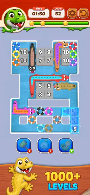 Croc Rush Puzzle: Brain Slide screenshot 3