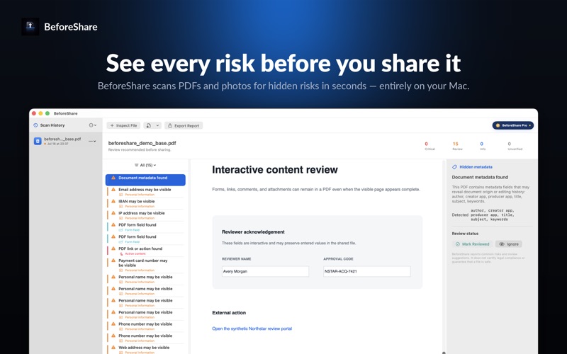 BeforeShare: Privacy Check iPhone screenshot