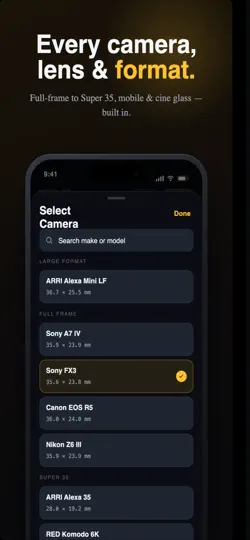 Screenshot von DoF Mate: Schärfentiefe auf dem iPhone 2