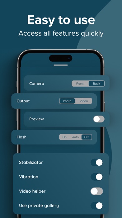 Discreet - Black screen camera iPhone screenshot 3 - Photo & Video app
