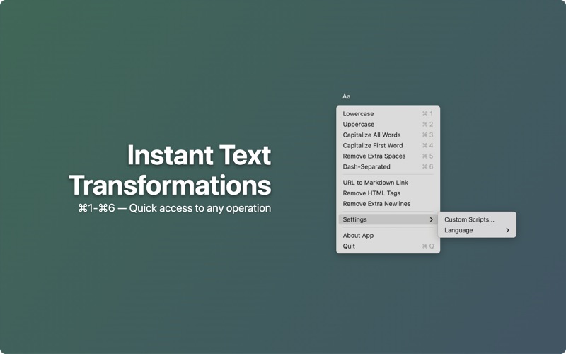 Clip Text Transform app screenshot
