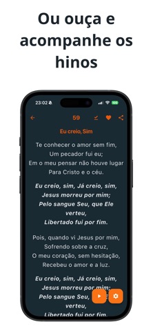Harpa Cristã: letra e áudio screenshot