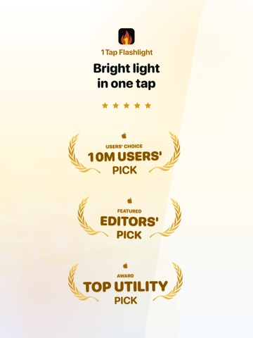 1Tap Flashlight — Turbo Bright iPad screenshot