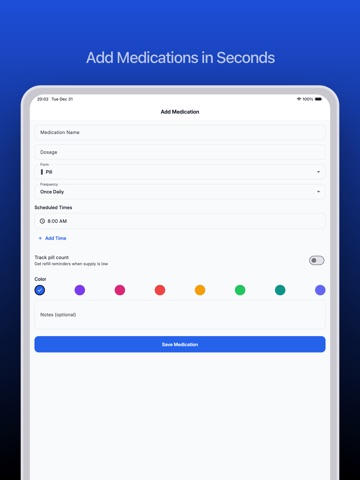 MedGenie: Pill Reminder & Log iPad screenshot