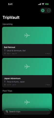 TripVault: Travel Diary iPhone screenshot