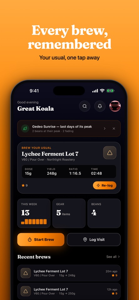 Perco - Track Every Coffee screenshot 1