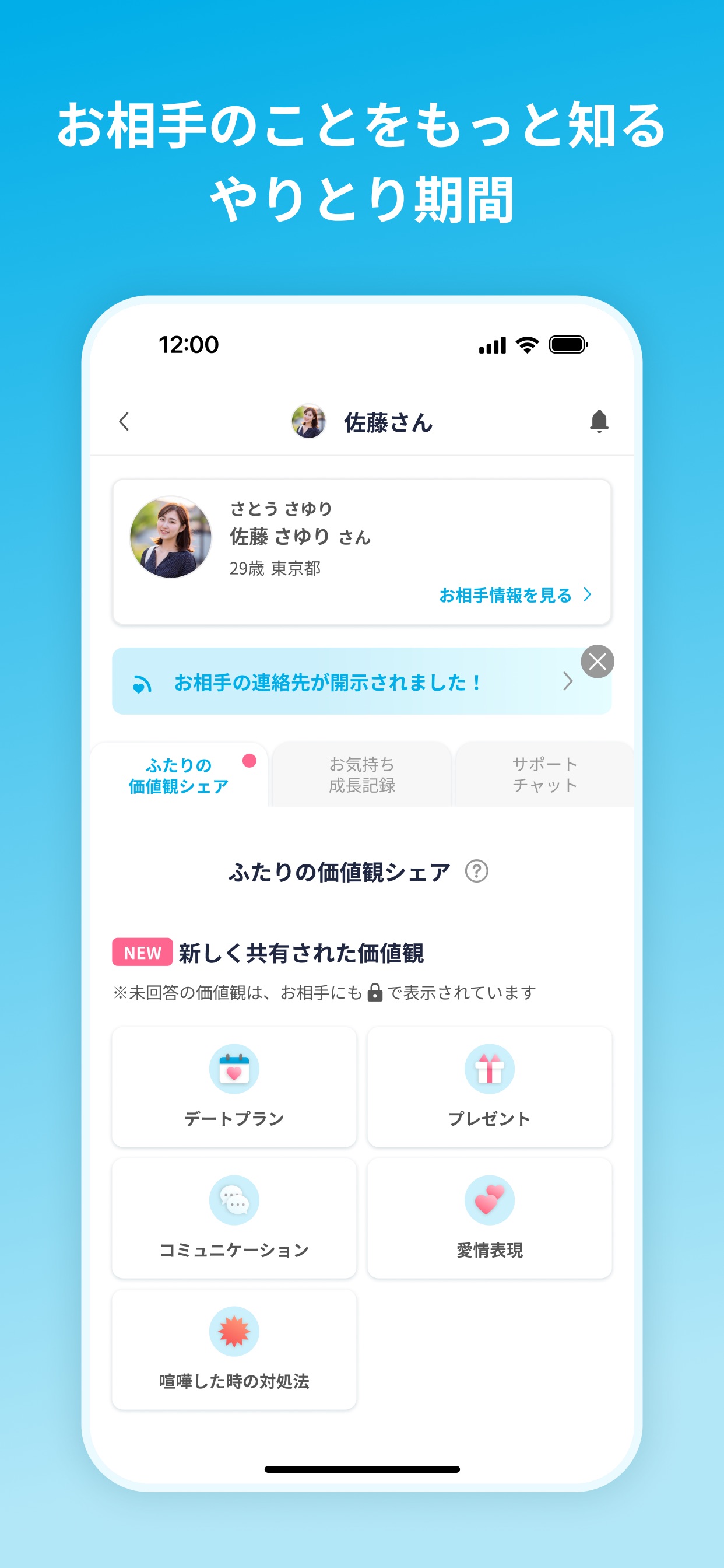お相手のことをもっと知る やりとり期間