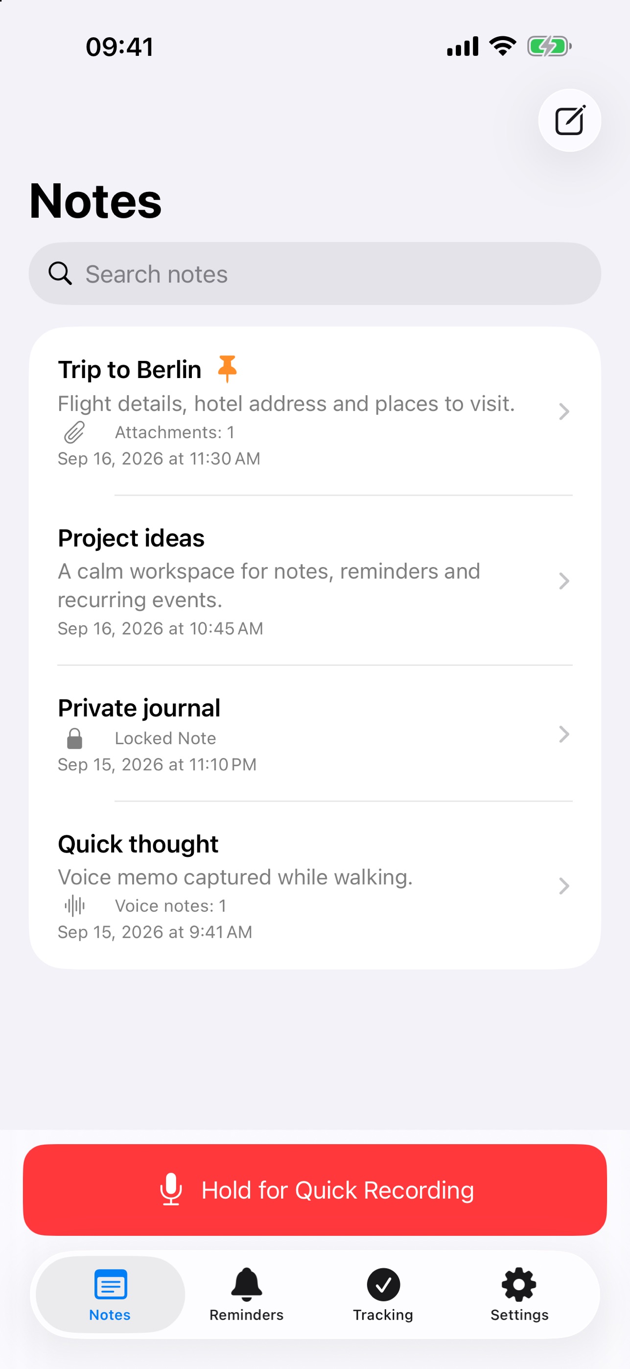 Screenshot 1 of TapTrace: Notes & Reminders