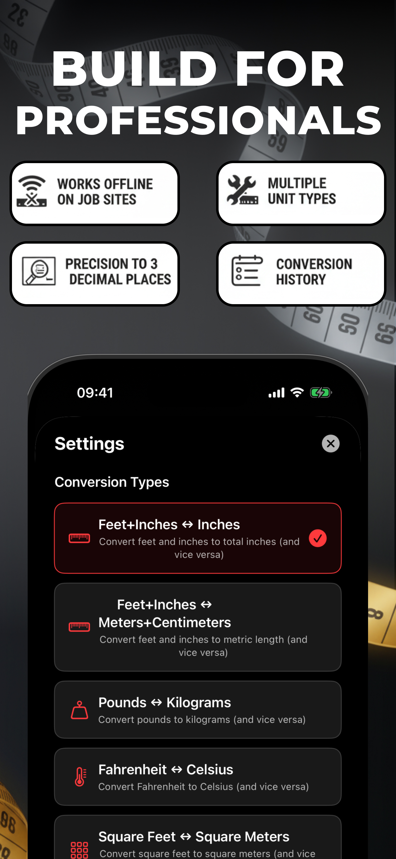 Inch Calculator for Builders screenshot 3