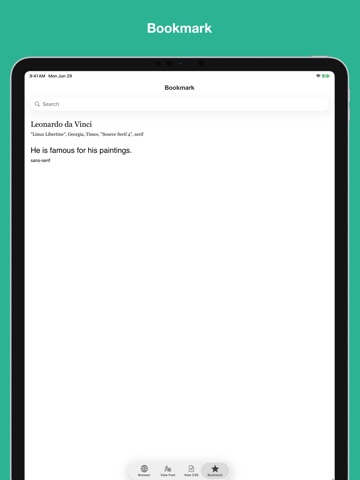 Font Inspector - find fonts iPad screenshot