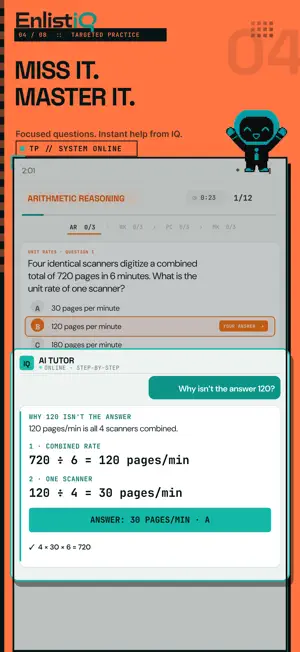 EnlistiQ ASVAB & PiCAT Prep screenshot 4