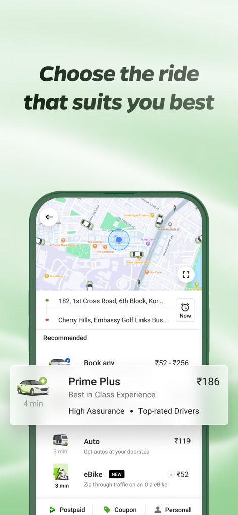 Ola: Book Cab, Auto, Bike Taxi - Personalized Ride Choices