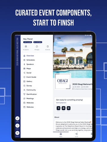 Obagi Events iPad screenshot