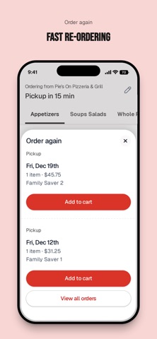Pie's On Pizzeria & Grill iPhone screenshot