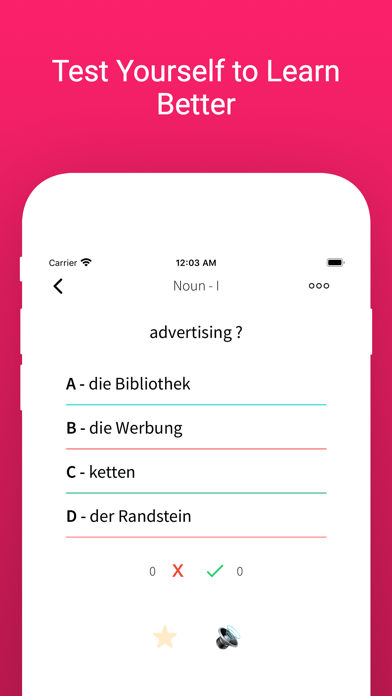German Language Learning Words Screenshot