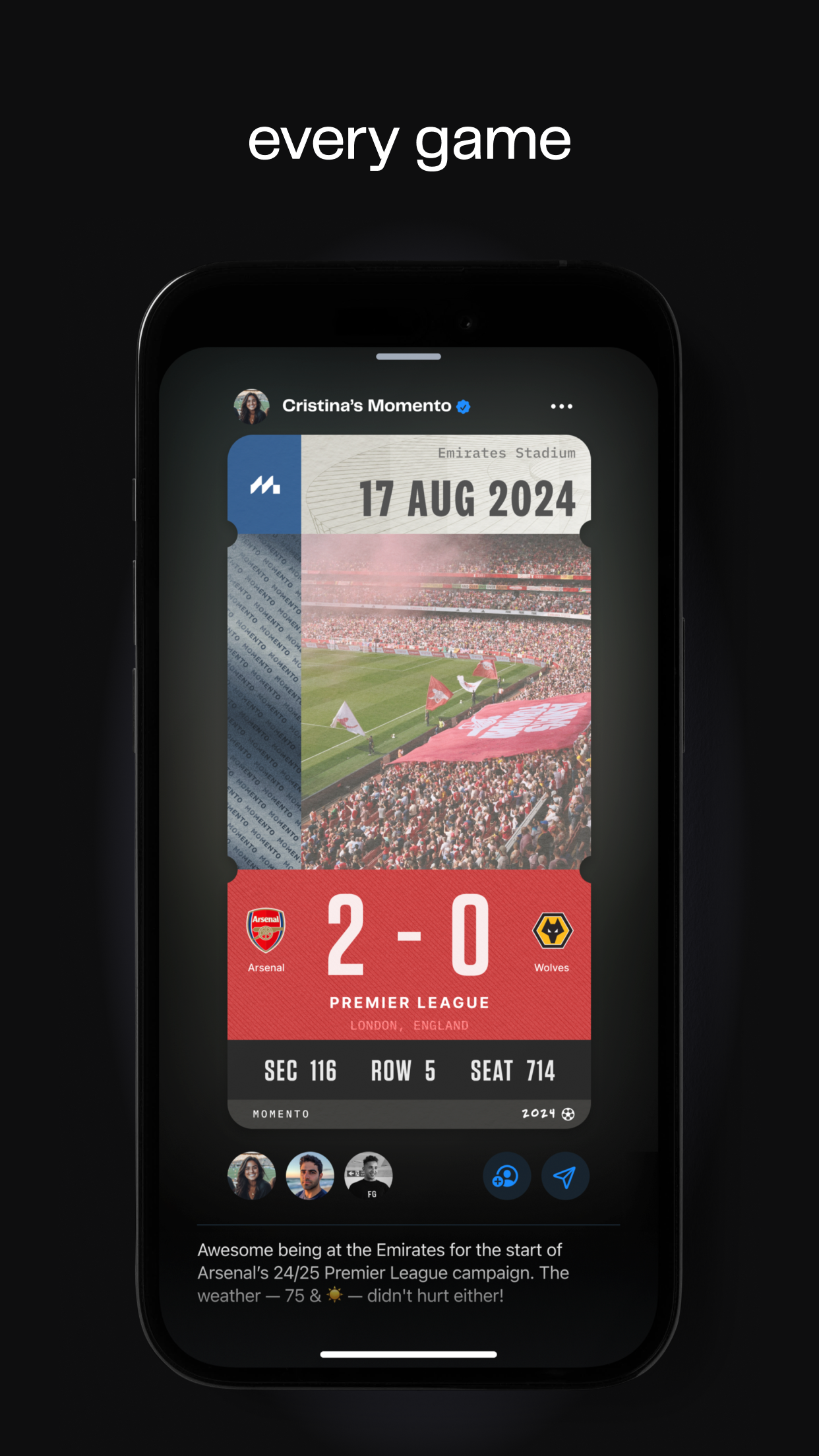Momento: Sports & Music screenshot 3