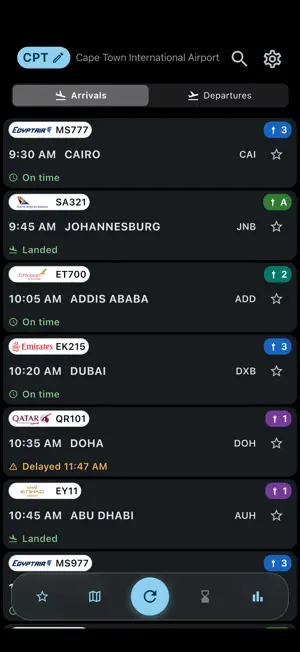 Cape Town Airport Flight Info screenshot 1