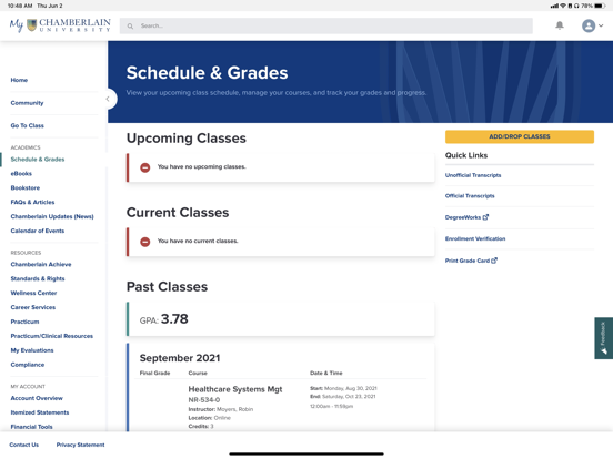 Screenshot #6 pour My Chamberlain: Student Portal