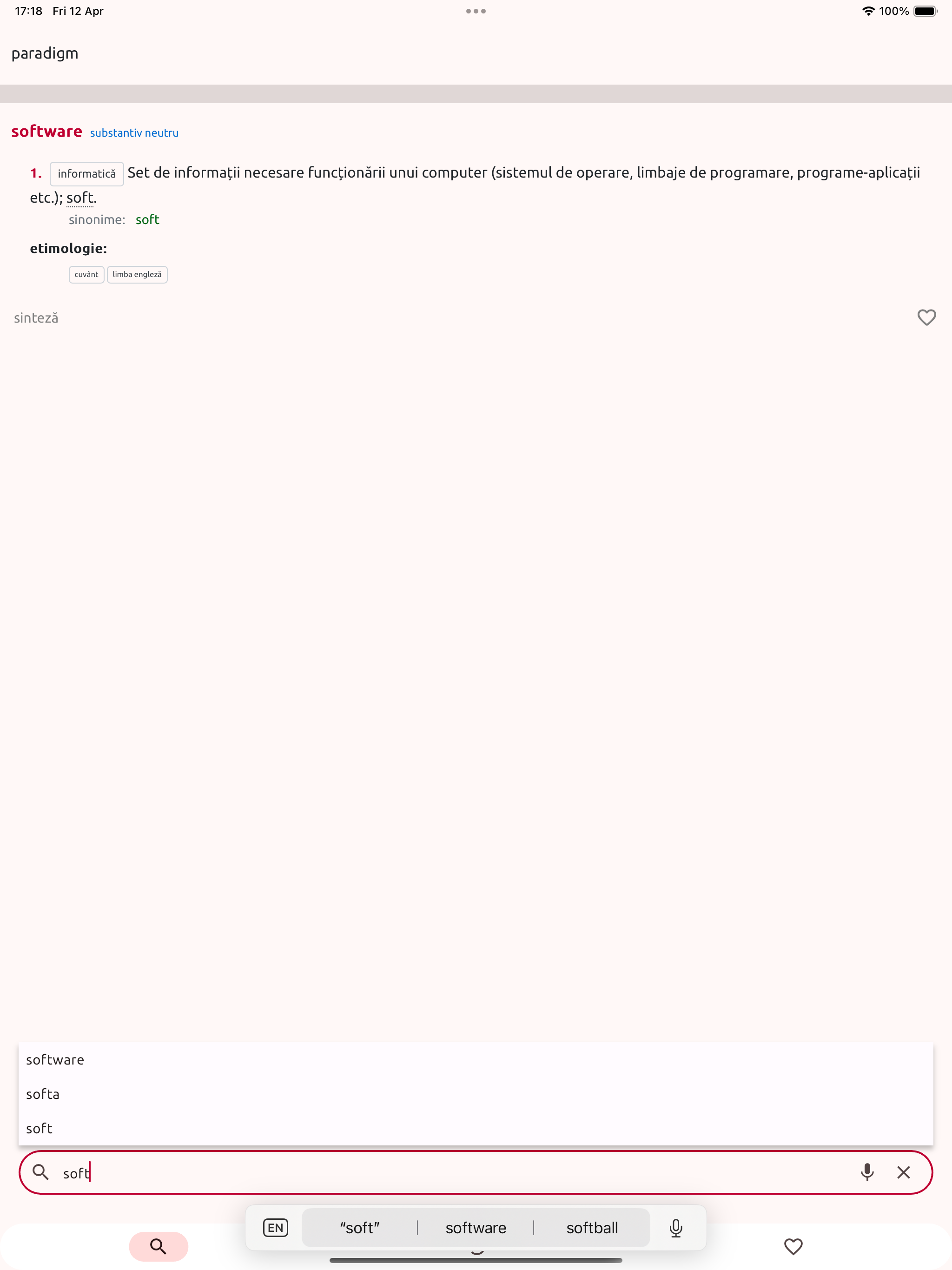 DEX - Synthesis + declensions