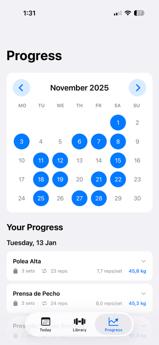 ION: Workout Log Screenshot 5 of 5