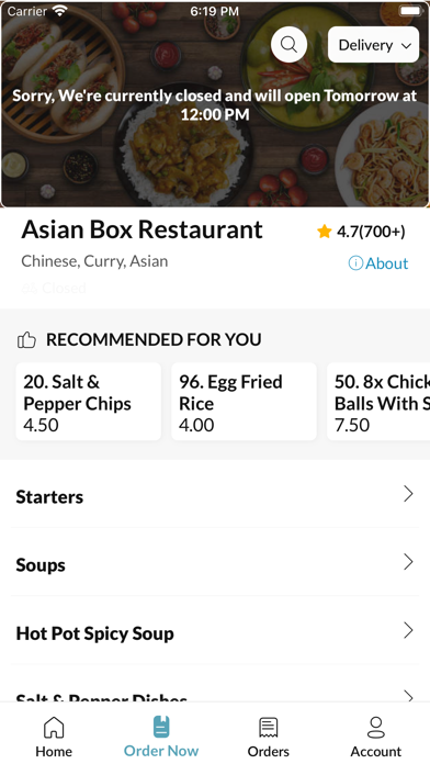 Asian Box Restaurant Screenshot