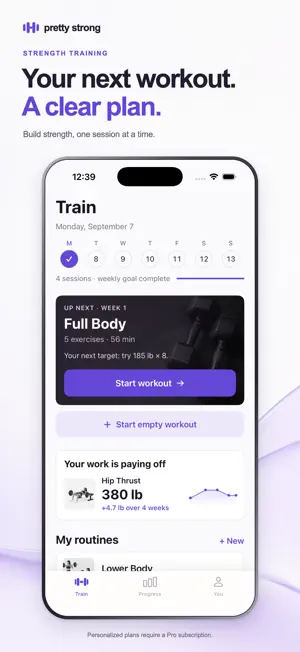 Pretty Strong: Workout Tracker screenshot 1
