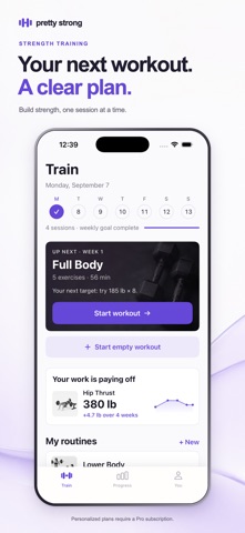 Pretty Strong: Workout Tracker Screenshot 1 of 8