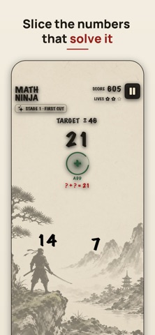 Math Ninja: Slice & Solve iPhone screenshot